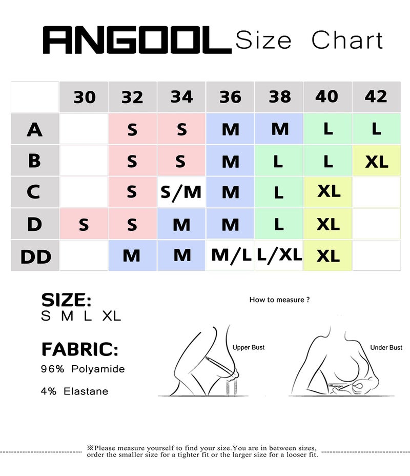 ANGOOL Strappy Sports Bra for Women, Longline Medium Support Yoga Bra Wirefree Padded Sports Bra with Adjustable Straps Black - Image 5